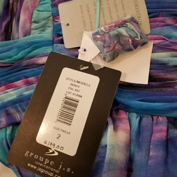 Watercolor High Low Strapless Dress - Picture 4 of 7